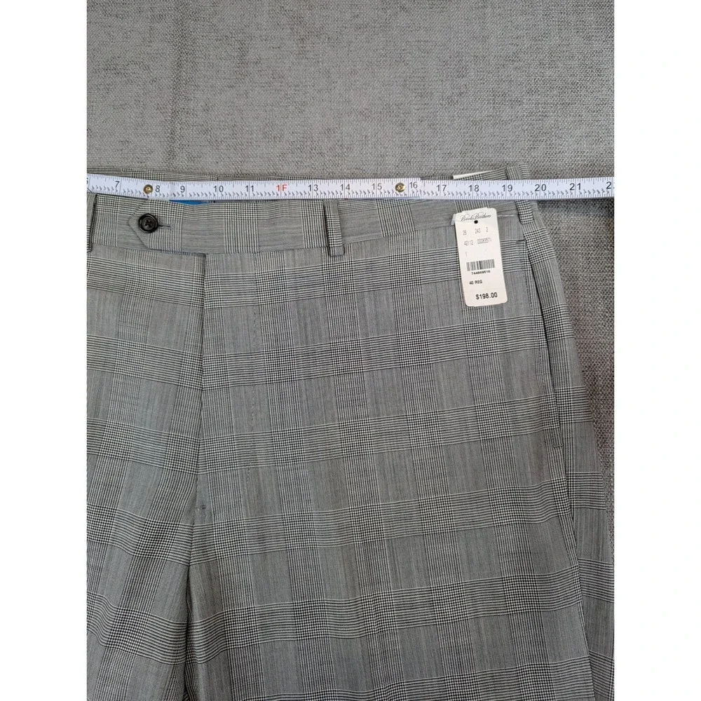 Brooks Brothers Pants Mens 40x34 Glen Plaid Madison Trousers Brookscool Wool NWT